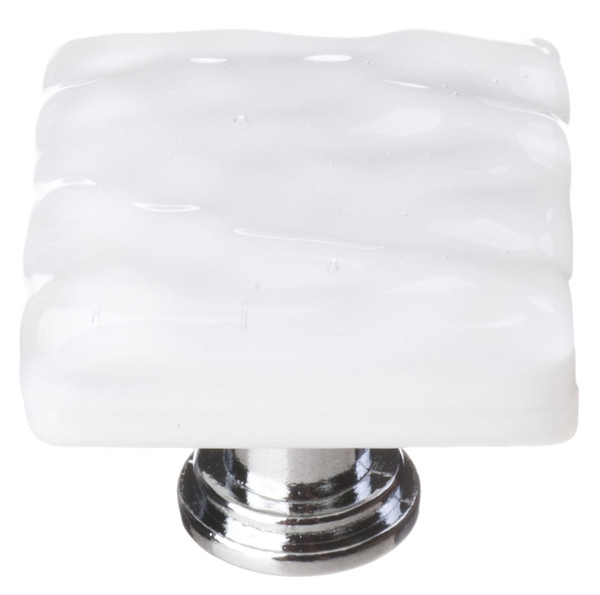 Glacier white knob with polished chrome base