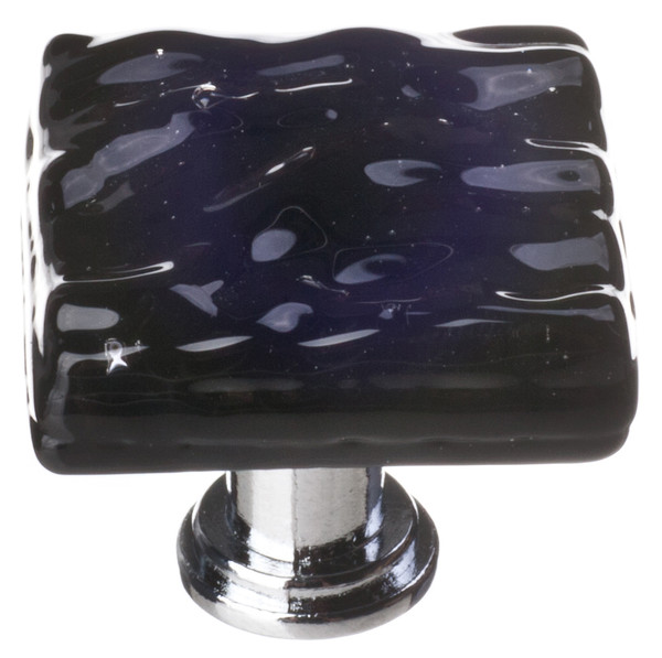 Glacier black knob with polished chrome base