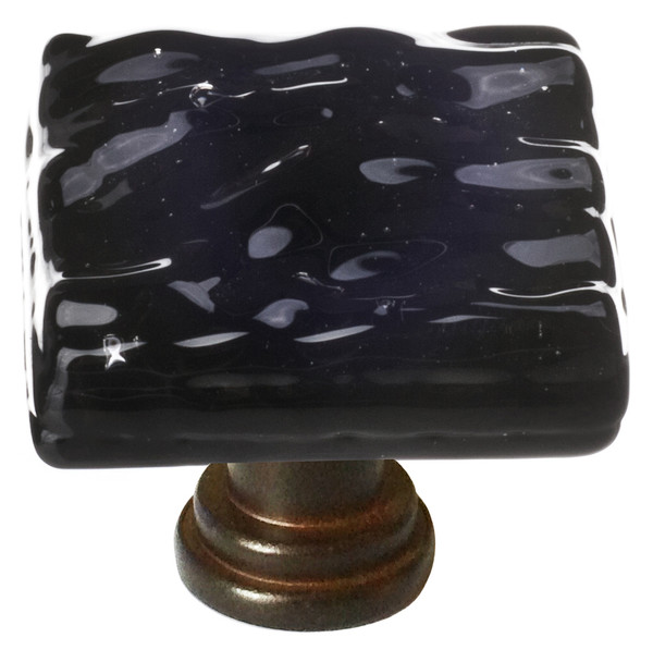 Glacier black knob with oil rubbed bronze base