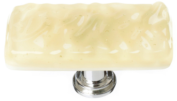 Glacier pale yellow long knob with polished chrome base