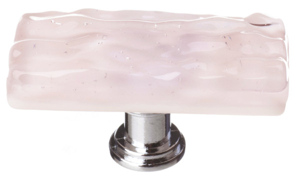 Skinny Glacier rose long knob with polished chrome base