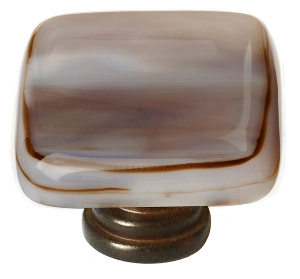 Cirrus white with brown knob with oil rubbed bronze base