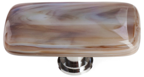 Cirrus white with brown long knob with polished chrome base