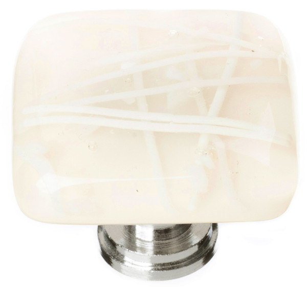 Cirrus vanilla & white mardi gras knob with polished chrome base