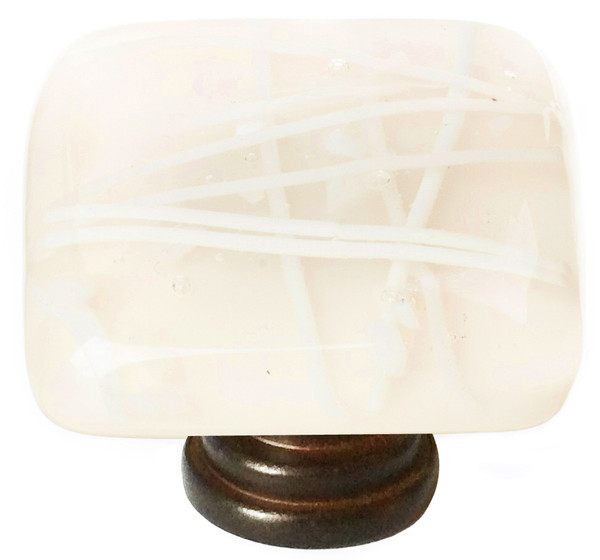 Cirrus vanilla & white mardi gras knob with oil rubbed bronze base