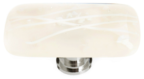 Cirrus vanilla & white mardi gras long knob with polished chrome base