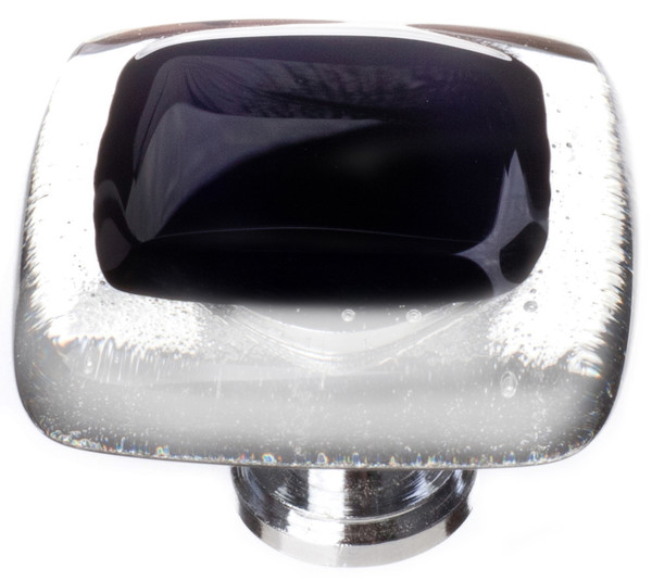 Reflective black knob with polished chrome base