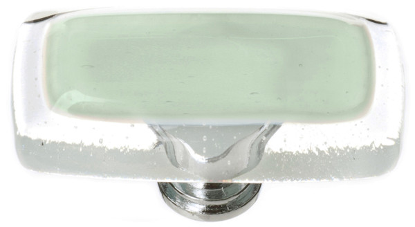 Reflective spruce green long knob with polished chrome base