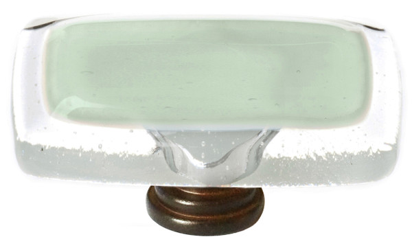 Reflective spruce green long knob with oil rubbed bronze base