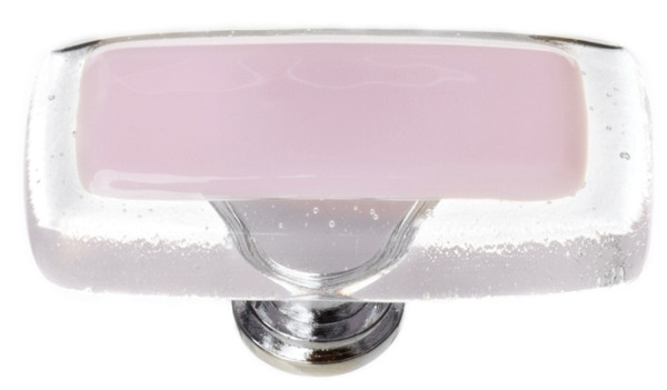 Reflective pink long knob with polished chrome base