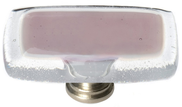 Reflective purple long knob with satin nickel base