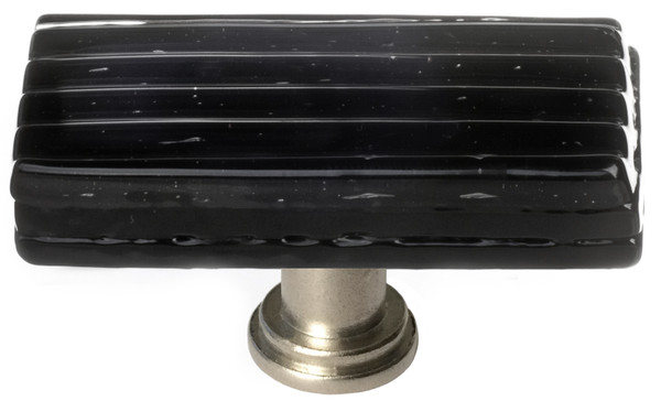Reed black long knob with satin nickel base