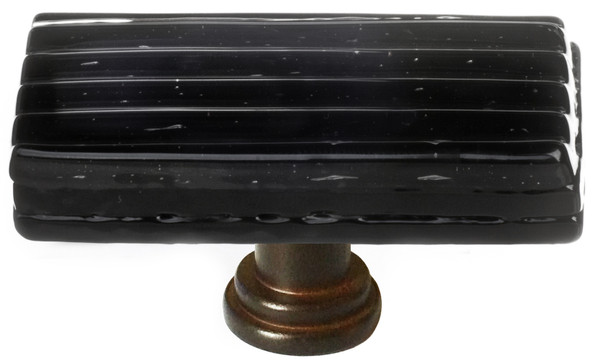 Reed black long knob with oil rubbed bronze base