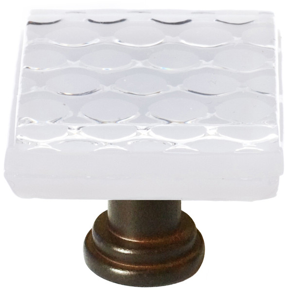 Honeycomb white knob with oil rubbed bronze base