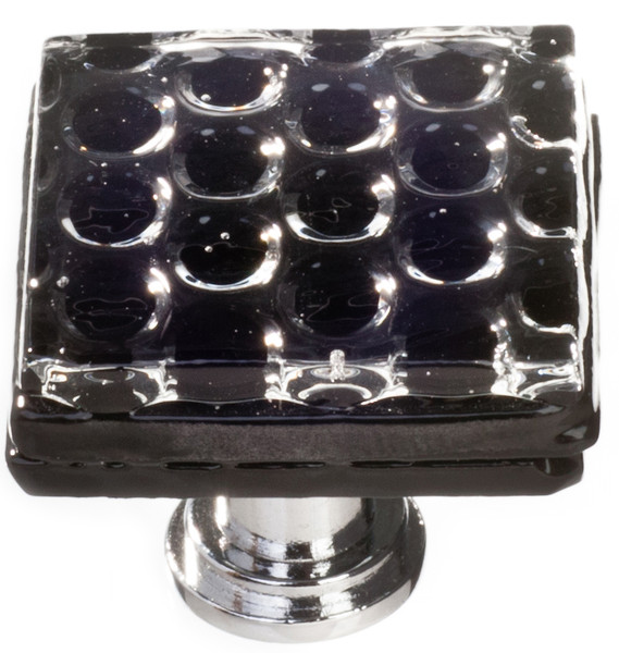 Honeycomb black knob with polished chrome base