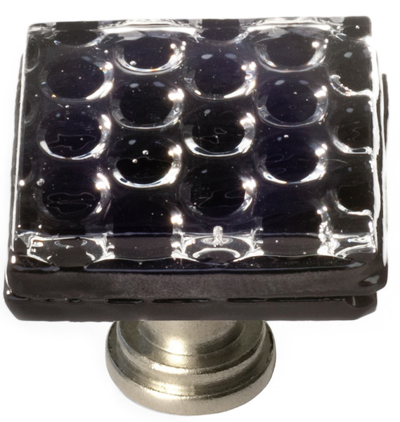 Honeycomb black knob with satin nickel base