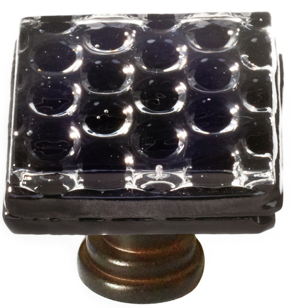 Honeycomb black knob with oil rubbed bronze base