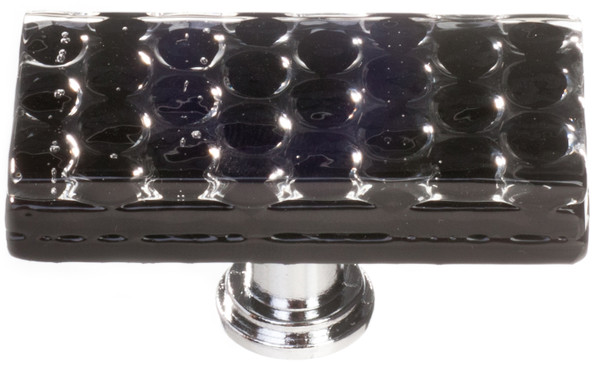 Honeycomb black long knob with polished chrome base