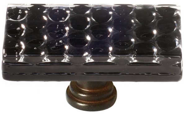 Honeycomb black long knob with oil rubbed bronze base