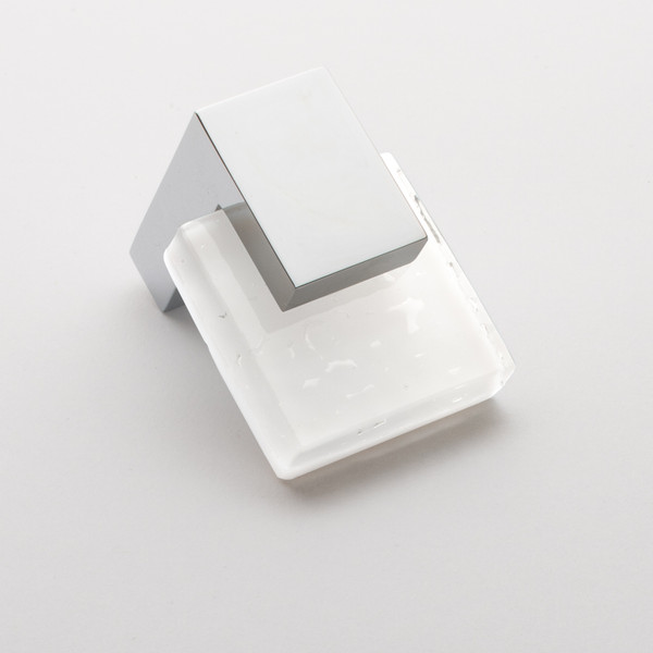 Affinity knob white with polished chrome base