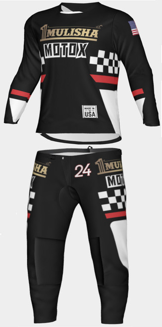 1MULISHA MotoX Signature, Made In USA, Motocross Jersey And Pants,  CLASSIC CHECKERED RED