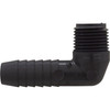 Barb 90 Elbow, Lasco, 1/2"mpt x 1/2"b, PVC