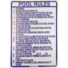 Sign, Pool Rules, North Carolina, 24" x 36"