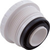 Eyeball Fitting, WW, 1-1/2"mpt, 2-1/4"fd, Plstr, White