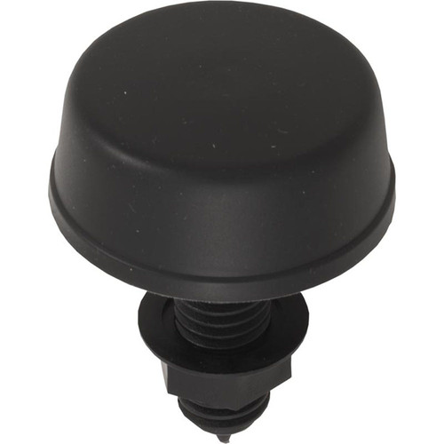 Air Button, Herga, Mushroom, 13/16"hs, 2-1/4"fd, Thd, Black