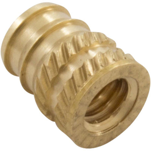 Brass Insert, Waterway, Knurled,  8-32 x 5/16"