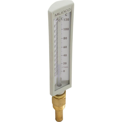 Thermometer, Raypak, Brass, Vertical Display