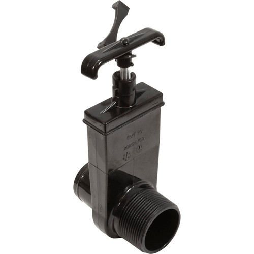 Slice Valve, 1.5In Mip X 1.5In Hose Adapter, Black