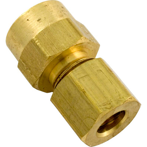Compression Fitting, 1/8" x 1/4" Tube, Brass