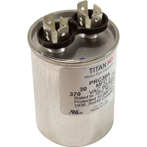 Run Capacitor, 30 MFD, 370v, 1-3/4" x 2-7/8"