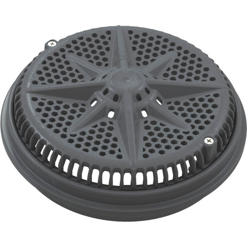 Main Drain Grate, PentairStarGuard, 8", 112gpm, Dark Gry, Lg Ring