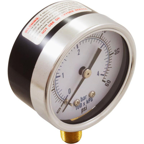 Pressure Gauge, 1/8"mpt, 0-60psi, Bottom Mount, Generic