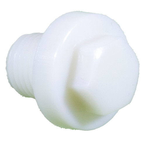 Drain Plug, Speck 21-80 GS/BS PP, GF30, Gry, Hex Head, 1/4"