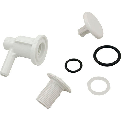 Air Injector, WW, Low Profile, 3/8"sb, Elbow Style, White