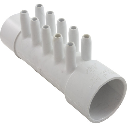 Manifold, 3/8"sb, 10 Port, Flow Thru, 1-1/2"s x 1-1/2"spg