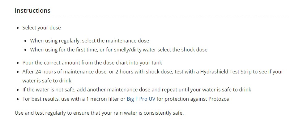 Hydrashield usage instructions