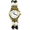 black and white beaded band talking watch