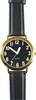 Unisex Low Vision Watch Gold Tone With Black Face - White Numbers and Leather Band