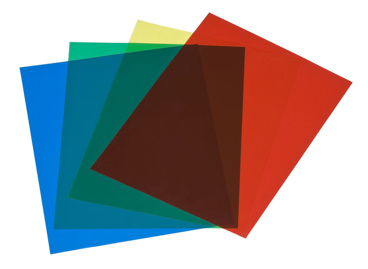 Colored Acetate Sheet Kit 1 Ea Blue Red Green Yellow 10 Mil 8 1 2 X 11 Ls S