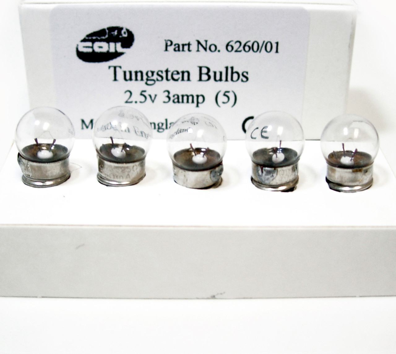COIL Tungsten Bulbs 2.5V 3 AMPS (Pack of 5)