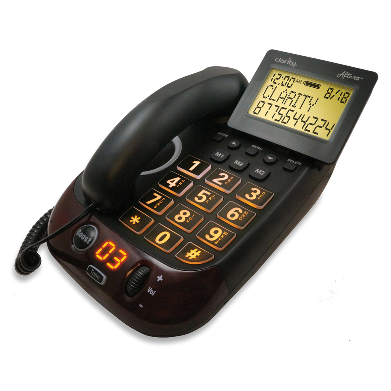 Clarity Alto Plus 53dB Corded Phone w/ Talking and Visual Caller ID