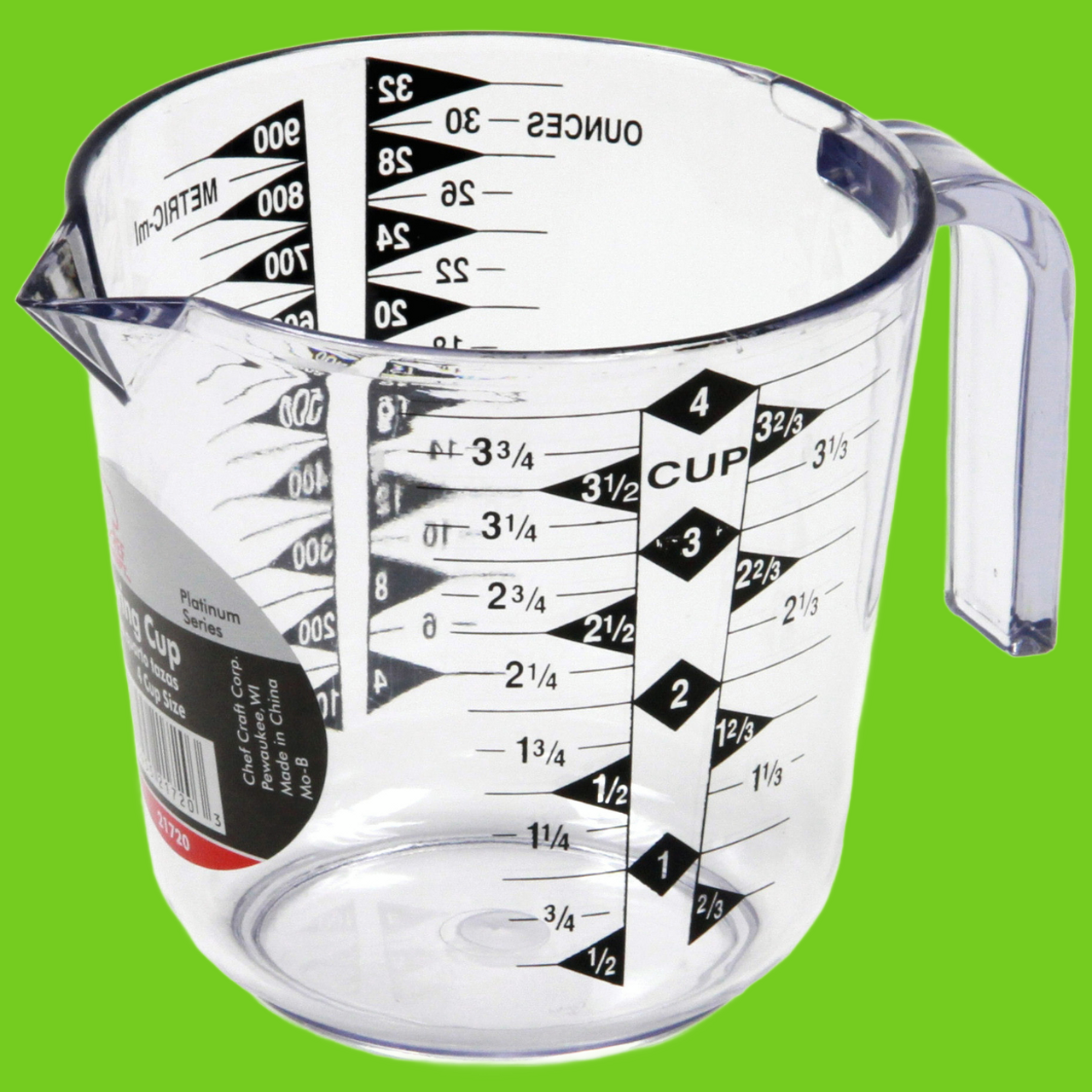 Big Number Measuring Cups - Easy to see, Large Print Numbers, Low Vision,  New