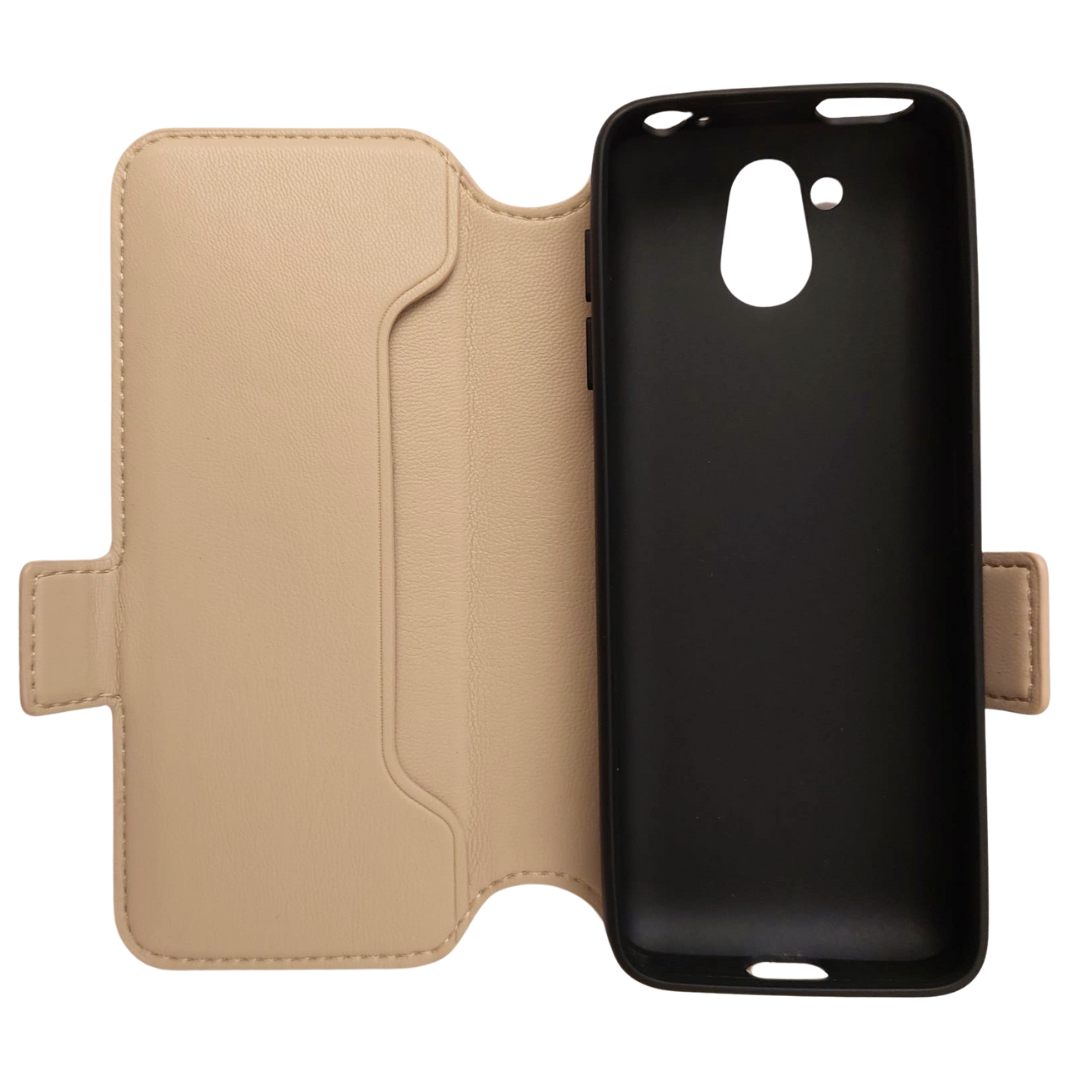 Image: Blindshell Classic 3 talking cell phone case, gold, open inside