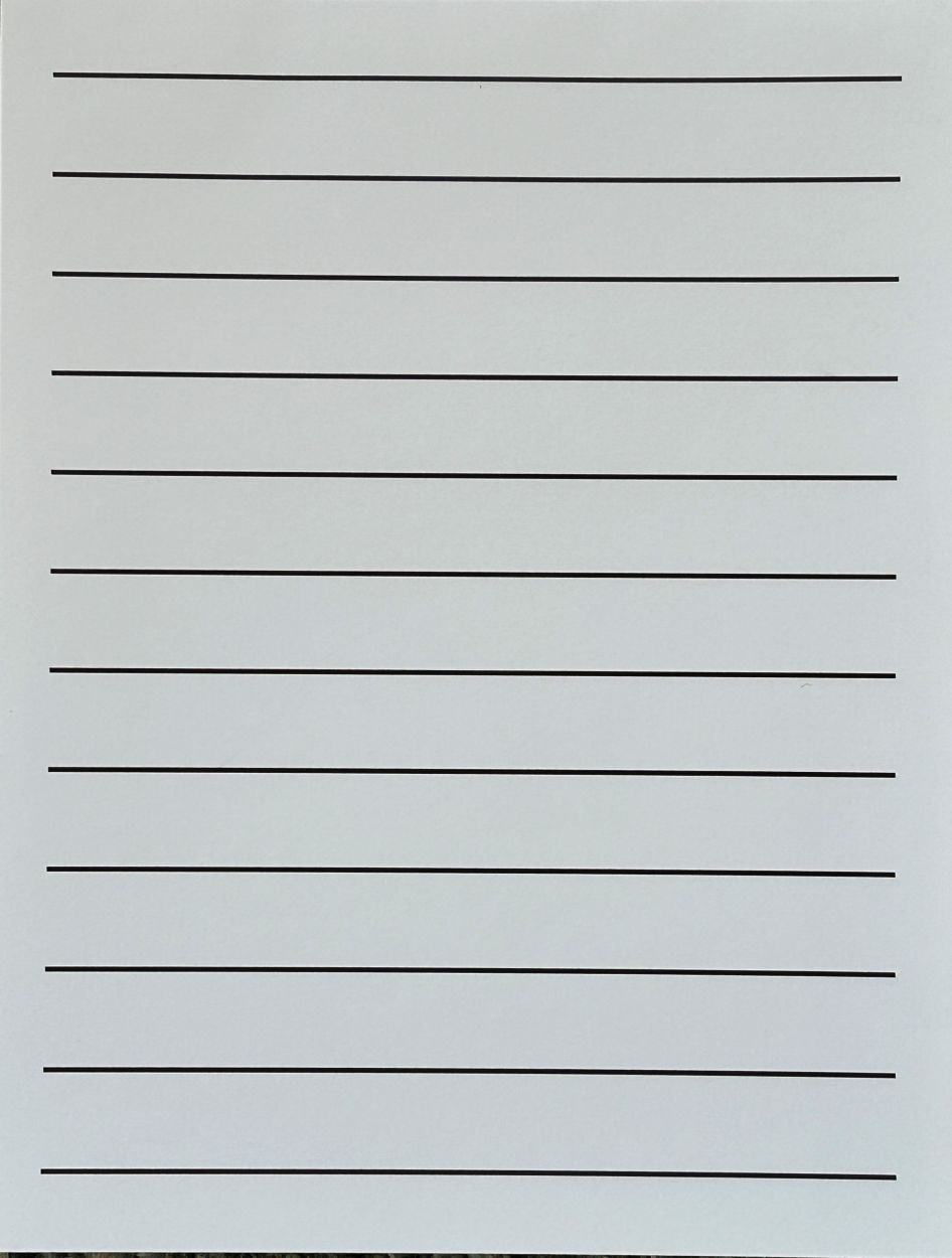 image: bold line paper with 12 lines per page