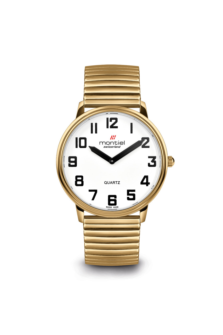 Montiel Extra Large Low Vision Gold Watch with Flex Band