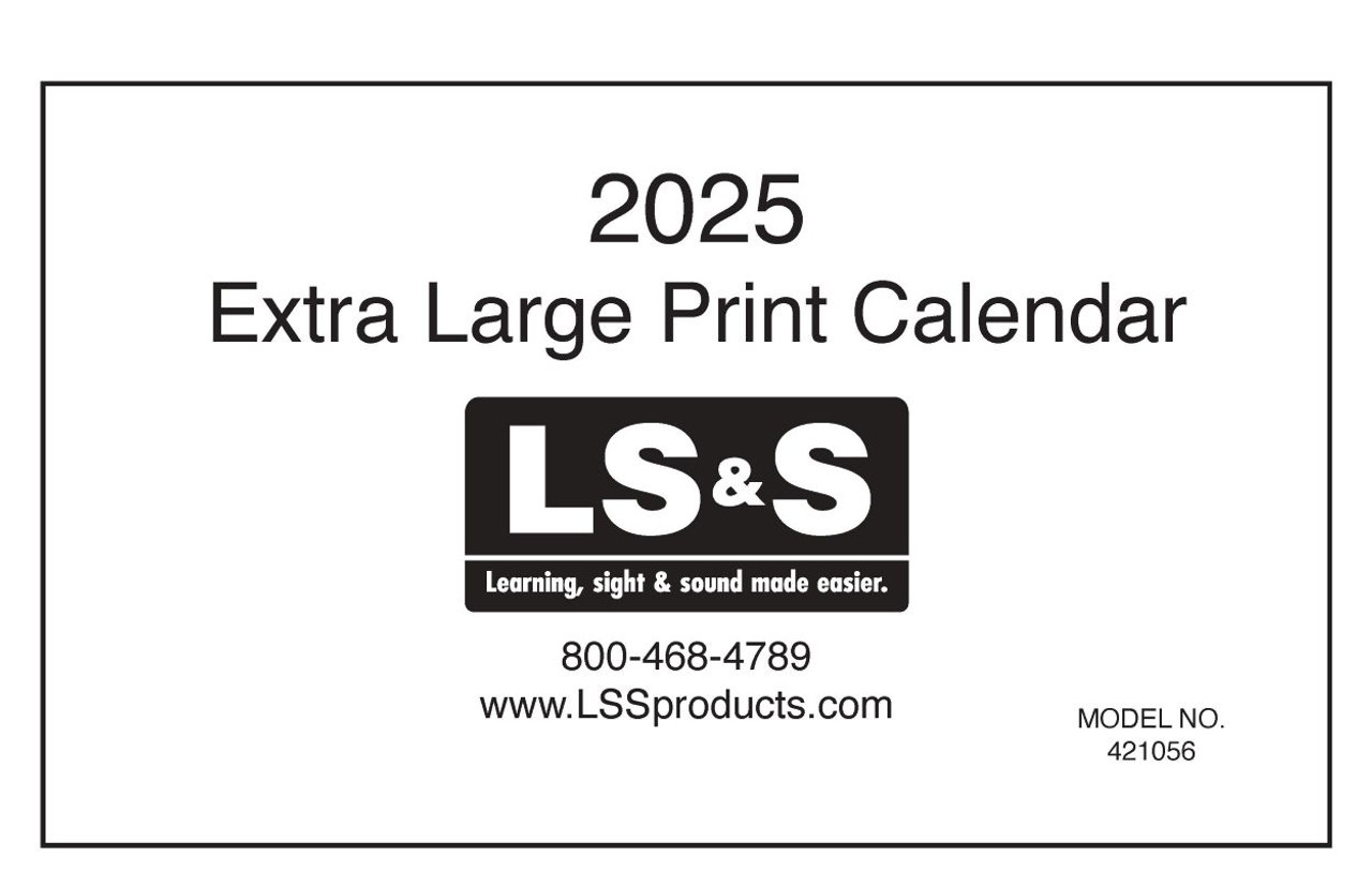 Image: extra large 2025 low vision calendar, cover
